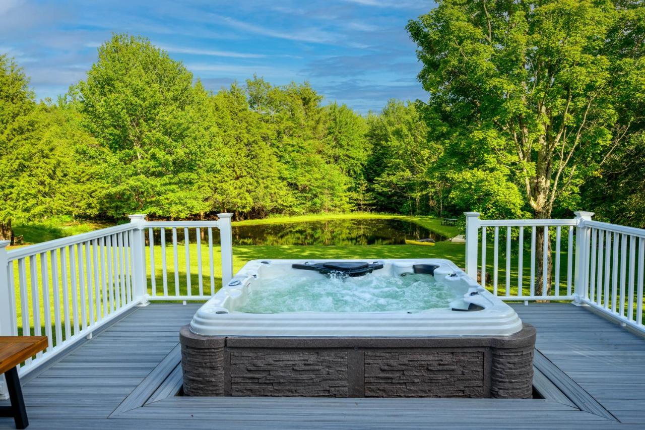 Mountain Blue Vista - Luxury Retreat Near Ski Resorts With Pond, Firepit And Hot Tub Windham Dış mekan fotoğraf